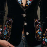 Apolline | Blazer Brodé Fleuri Multicolore