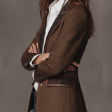 Gisèle | Blazer à Empiècements Imprimé Chevrons