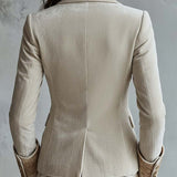 Constance | Blazer Ivoire Brodé Tailleur