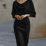 Clarisse™ — Robe midi drapée élégante intemporelle
