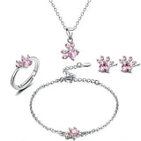Arbour – Parure de bijoux 4 pièces avec patte et cœur en zirconia