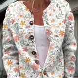 Gilet avec un petit imprimé floral frais et des boutons