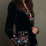 Apolline | Blazer Brodé Fleuri Multicolore