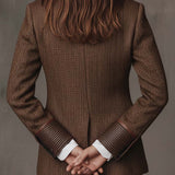 Gisèle | Blazer à Empiècements Imprimé Chevrons