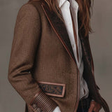 Gisèle | Blazer à Empiècements Imprimé Chevrons