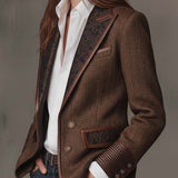 Gisèle | Blazer à Empiècements Imprimé Chevrons
