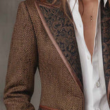 Gisèle | Blazer à Empiècements Imprimé Chevrons
