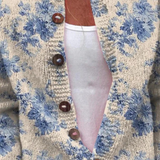 Gilet avec impression artistique florale et boutons