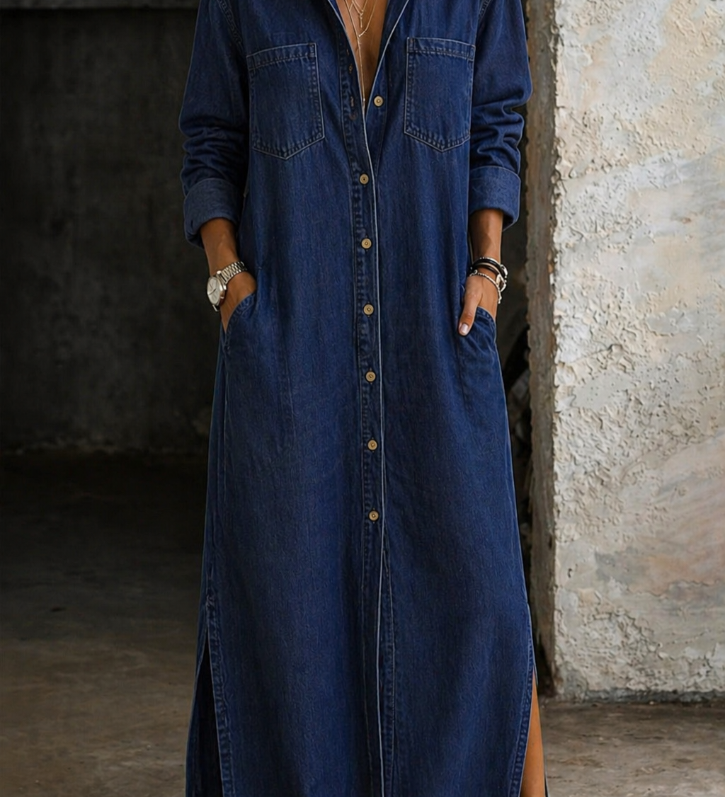 Delana | Robe en denim avec boutons