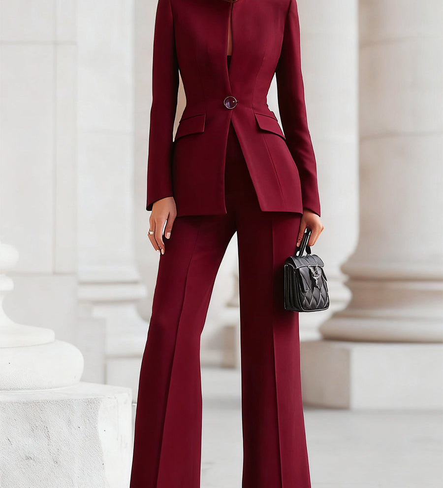 Dominique™ — Tailleur pantalon bleu nuit intemporel