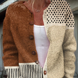 Gilet minimaliste en tricot avec imprimé abstrait à pois et boutons