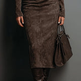 Lorène | Robe Midi Longue Marron