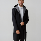 Manteau En Laine À Capuche Pour Homme