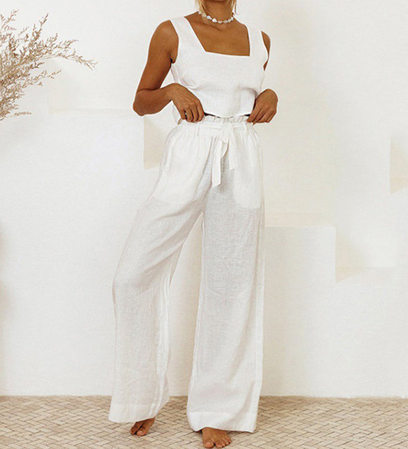 Helene | Ensemble en top minimaliste et pantalon évasé
