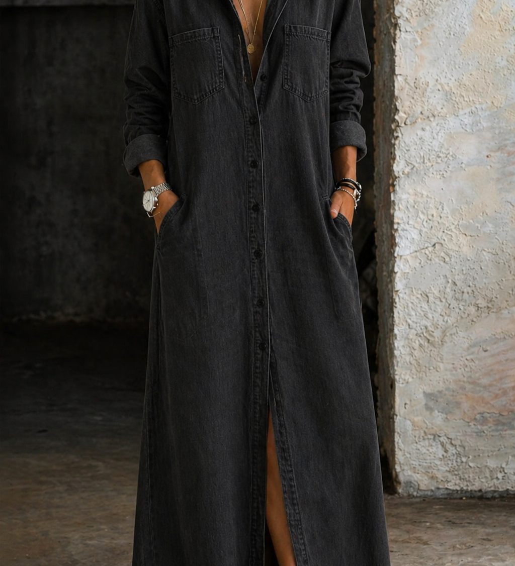 Delana | Robe en denim avec boutons