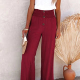 Rose | Pantalon taille haute décontracté