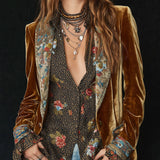 Marcelline | Blazer Patchwork Imprimé Fleuri Vintage