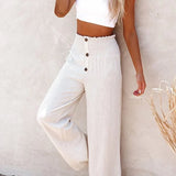 Rose | Pantalon taille haute décontracté