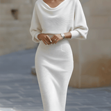 Clarisse™ — Robe midi drapée élégante intemporelle