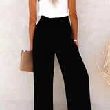 Rose | Pantalon taille haute décontracté