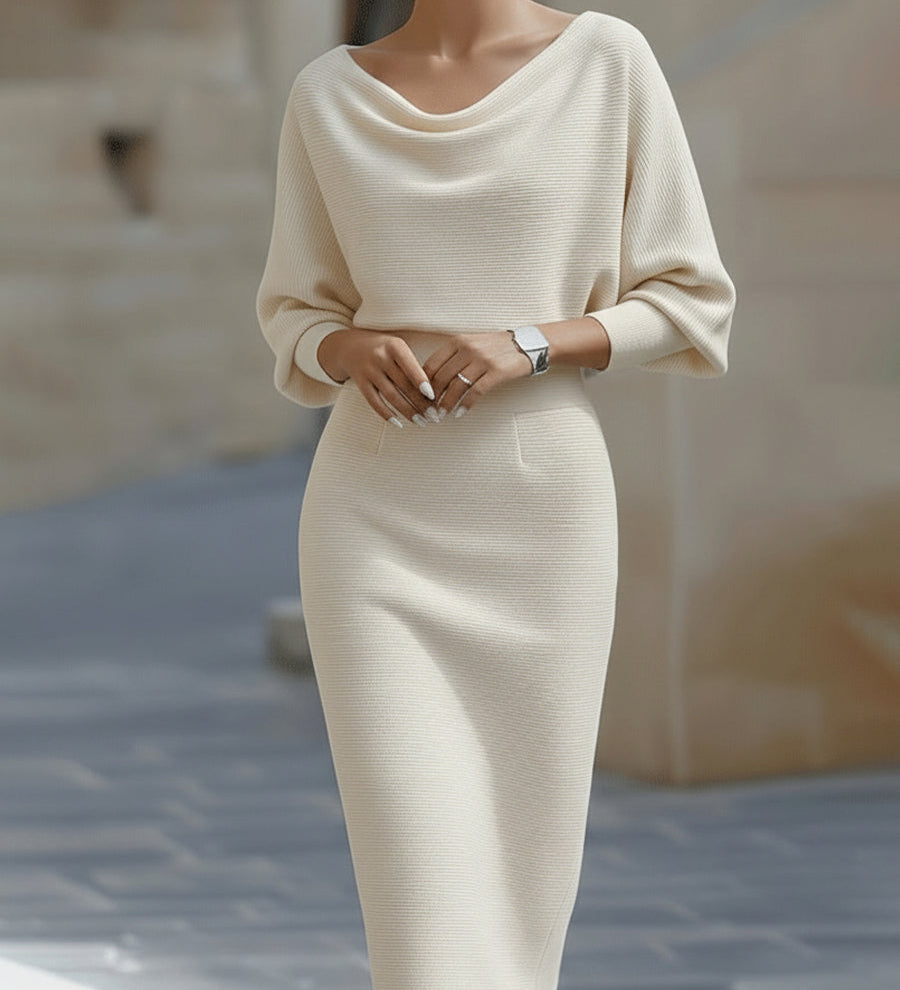 Clarisse™ — Robe midi drapée élégante intemporelle