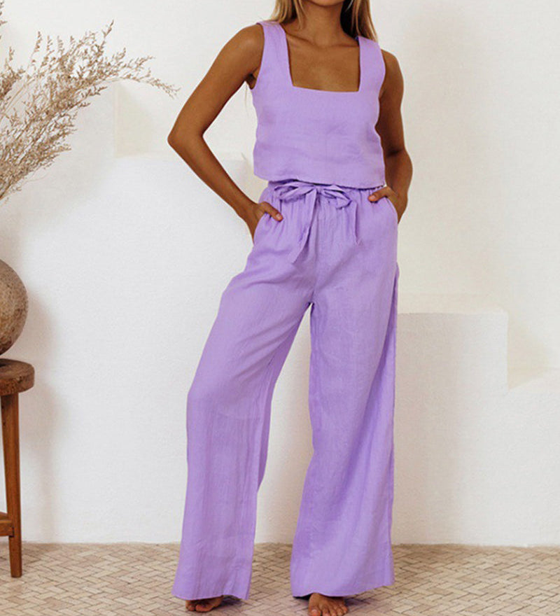 Helene | Ensemble en top minimaliste et pantalon évasé