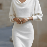 Clarisse™ — Robe midi drapée élégante intemporelle