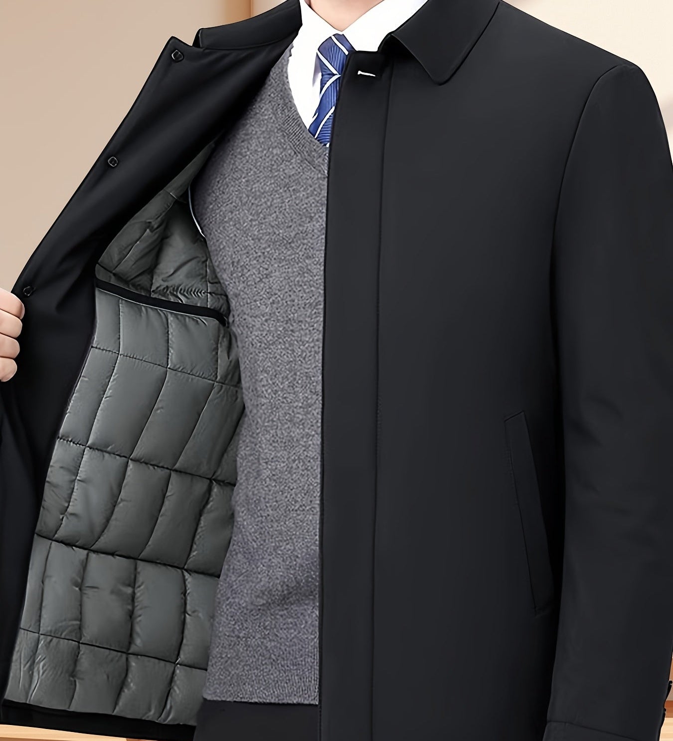 LAURENT MONACO | VESTE À COL À REVERS ET FERMETURE ÉCLAIR POUR HOMMES
