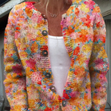 Gilet décontracté avec imprimé floral et boutons