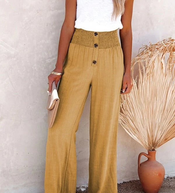 Rose | Pantalon taille haute décontracté