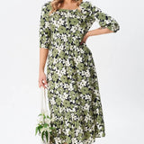 Florine™ — Robe midi florale élégante et féminine