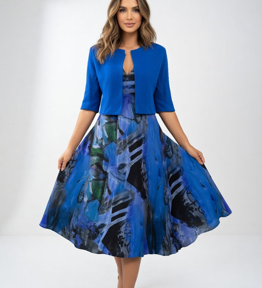 Maéliane™ — Robe midi imprimée élégante fluide