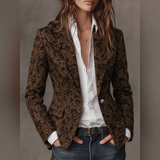 Estelle | Blazer Jacquard Cachemire Ajusté