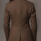 Gisèle | Blazer à Empiècements Imprimé Chevrons