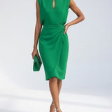 Clarélia™ — Robe midi élégante fluide structurée