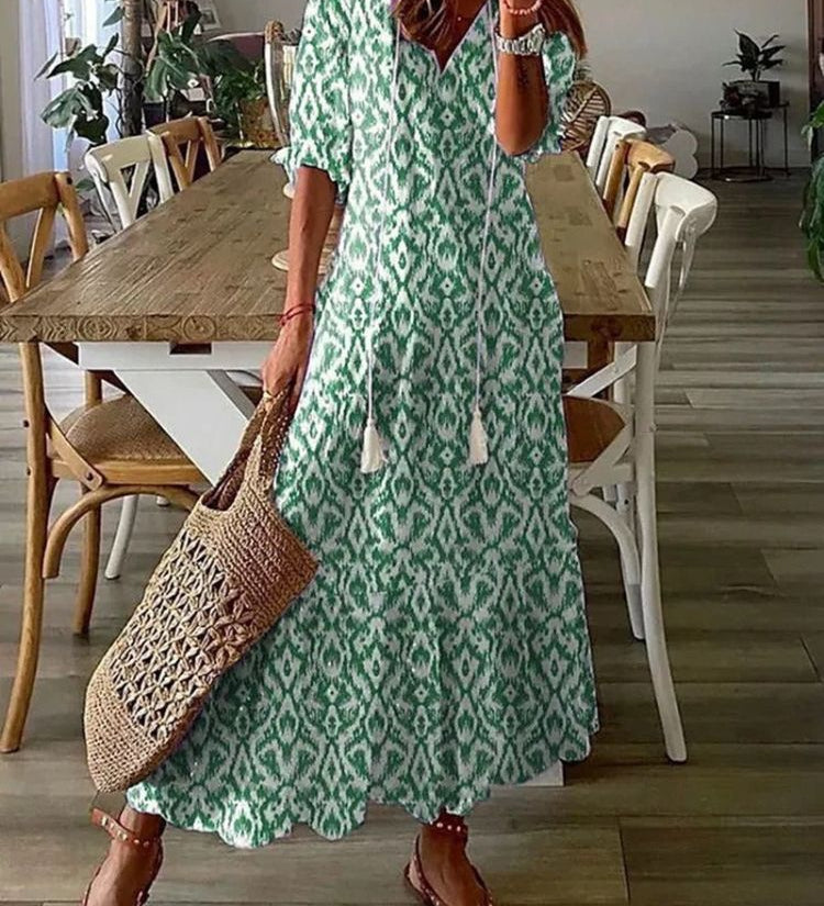 Élodie™ — Robe maxi florale veloutée élégante