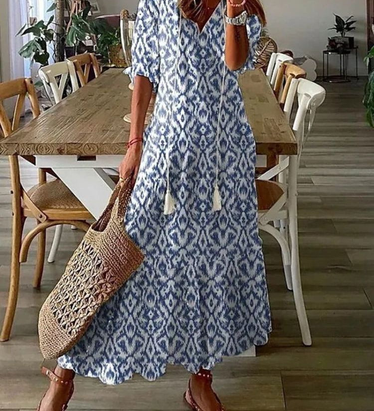 Élodie™ — Robe maxi florale veloutée élégante