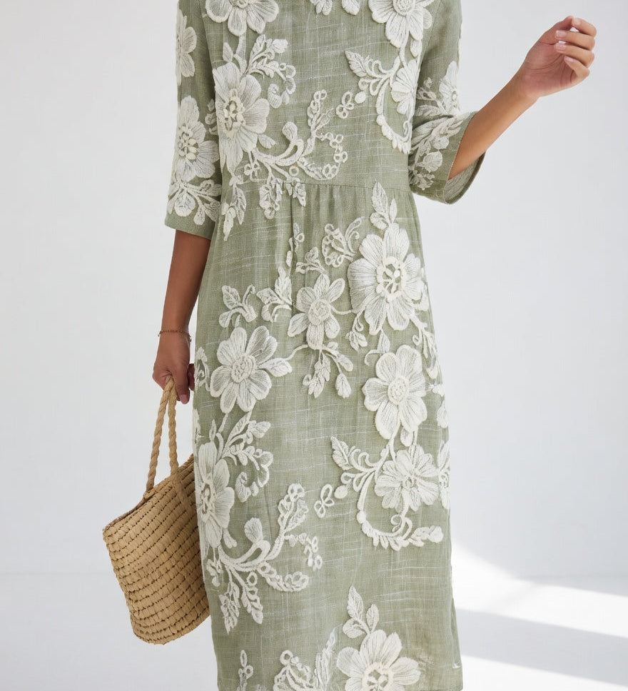 Florésia™ — Robe midi florale fluide élégante