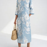 Florésia™ — Robe midi florale fluide élégante