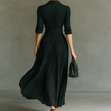 Valérie™ — Robe plissée élégante à taille structurée