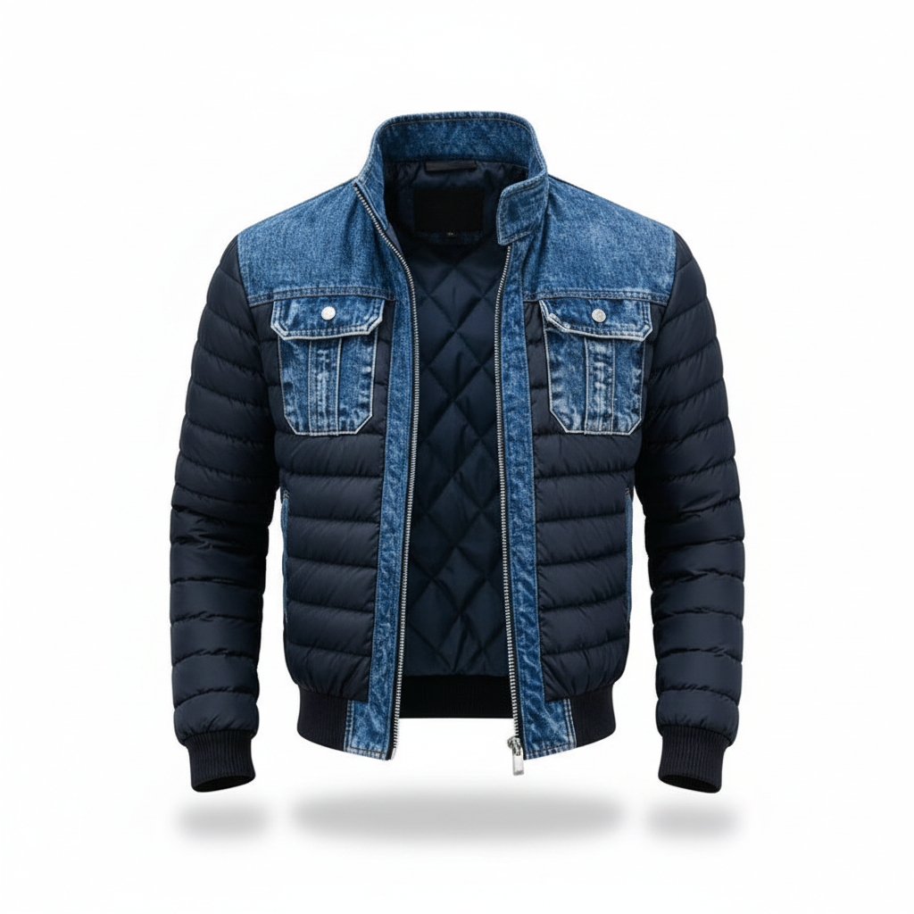 LAURENT MONACO | VESTE EN DENIM REMBOURRÉE HYBRIDE POUR HOMME