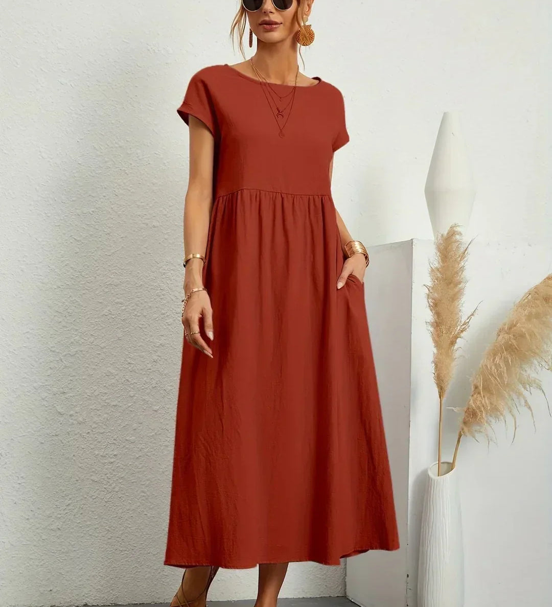 Gabrielle™ - Robe midi fluide élégance intemporelle