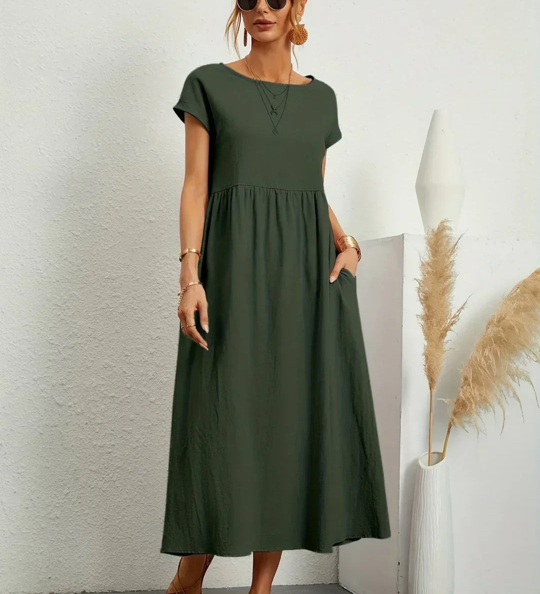 Gabrielle™ - Robe midi fluide élégance intemporelle