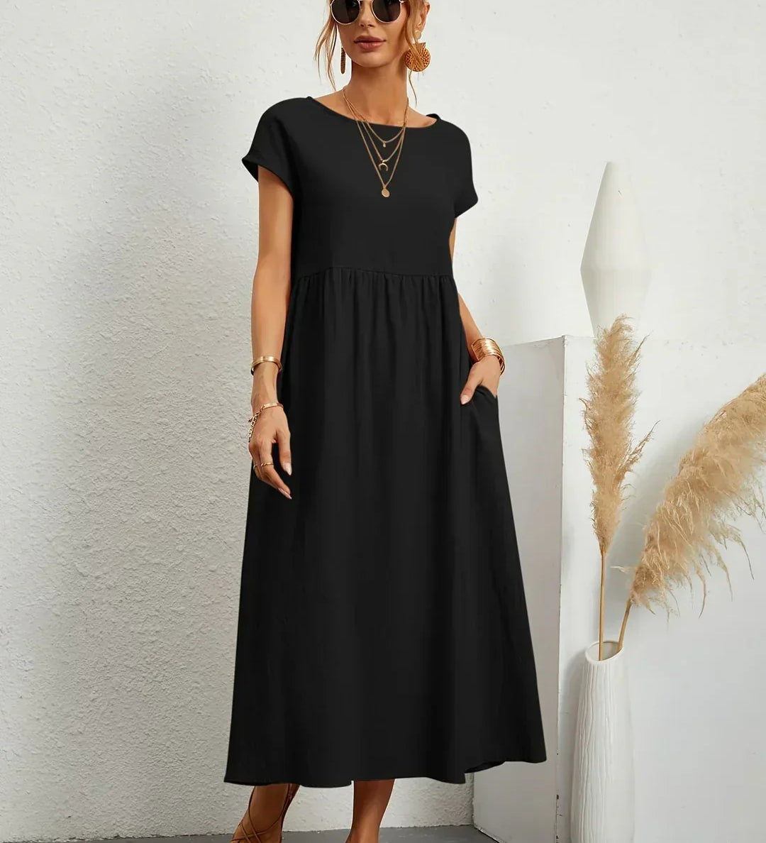 Gabrielle™ - Robe midi fluide élégance intemporelle