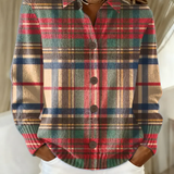 Gloria | Gilet à carreaux multicolore avec boutons