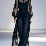 Élisea™ — Robe noire élégante fluide intemporelle