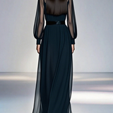 Élisea™ — Robe noire élégante fluide intemporelle