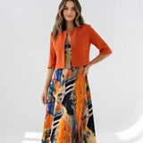 Maéliane™ — Robe midi imprimée élégante fluide