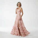 Mérovée™ — Robe longue florale fente esprit romantique
