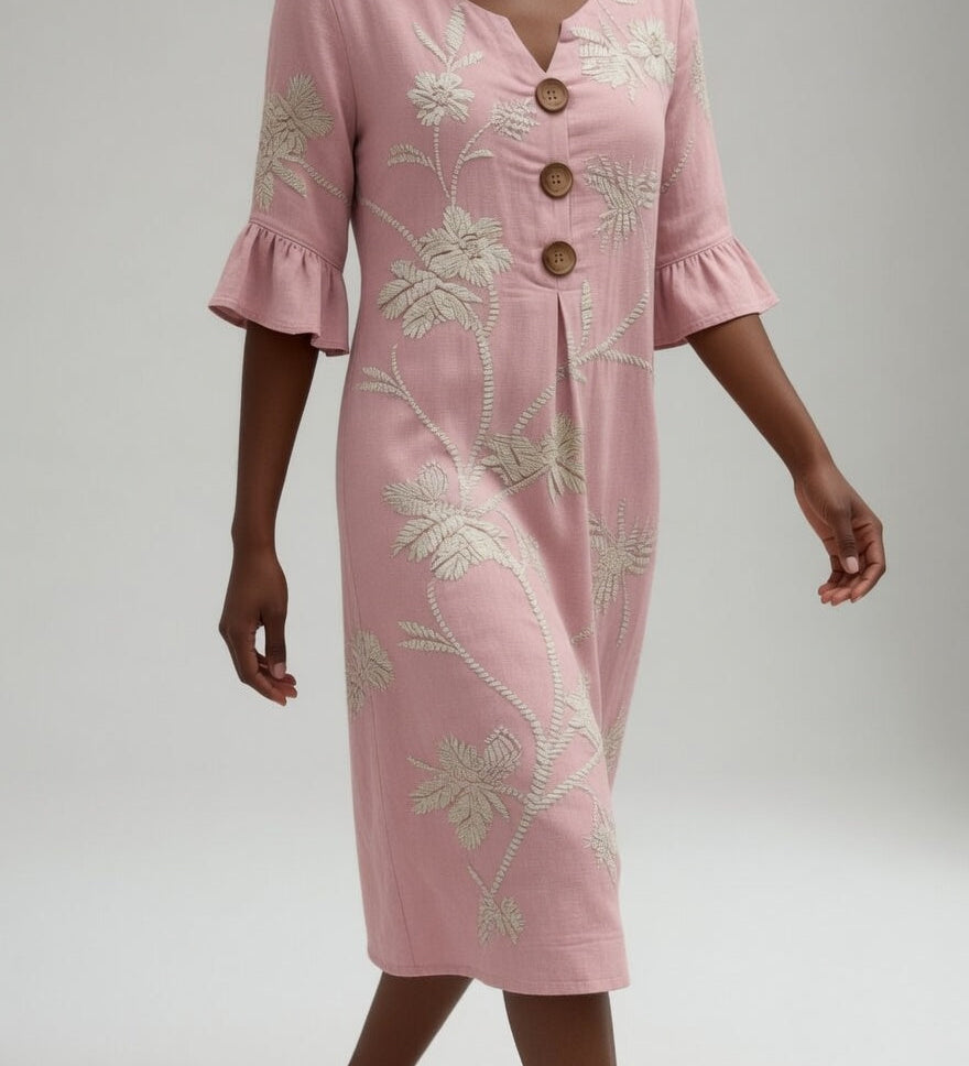 Lénora™ — Robe mi-longue florale liberté estivale